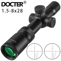 DOCTER 1.5-8X28 IR Hunting Air Rifle Scope Wire Rangefinder Reticle Mil Dot Reticle Riflescope Tactical Optical Sights Waterproo