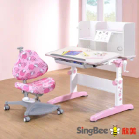 【SingBee 欣美】Hello Kitty-手搖雙板桌椅組(兒童書桌椅/可升降桌椅/兒童桌椅/台灣製書桌)