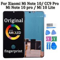 Original AMOLED For Xiaomi Mi Note 10 Note 10 Pro LCD Display Touch Screen Assembly Digitizer For Xiaomi Note10 lite CC9 Pro LCD