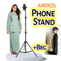 Phone Stand Handphone Holder Selfie Andios Tripod Live Clip Kaki Klip Fon Bracket Braket 2m 2meter P