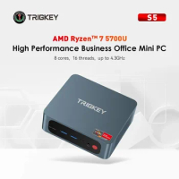 TRIGKEY S5 AMD Ryzen 7 5700U MINI PC DDR4 16GB 500GB NVMe SSD WIFI6 BT5.2 Desktop MINI PC Gamer Computer
