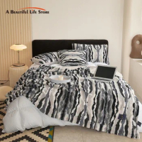 Zebra Stripe Berber Fleece Blanket, Comfortable Throw, Double Layer, Warm Cashmere, Coral, Faux Rabbit Fur Bed Sheet, Winter