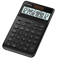 【CASIO 卡西歐】12位元璀璨晶耀桌上型計算機-宇宙黑(JW-200SC-BK)