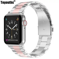 Toyouths Stainless Steel Strap for Apple Watch Band 38mm 42mm 2019 Metal Men Women Sport Watchband for iwatch series 5/4/3/2/1