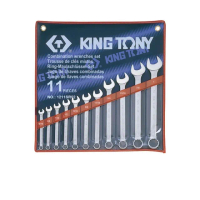 【KING TONY 金統立】專業級工具 11件式 複合扳手組 梅開扳手 5/16”~1”(KT1211SR02)