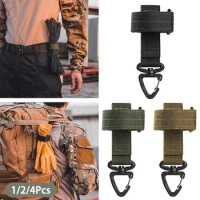 Tactical Hanging Buckle Nylon Webbing Carabiner Belt Gloves Hook Work Gloves Safety Clip Triangle Keychain for Outdoor Camping