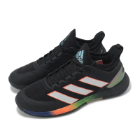 【adidas 愛迪達】網球鞋 adizero Ubersonic 4 M Heat 男鞋 黑 彩虹 透氣 緩震 愛迪達(GY3999)