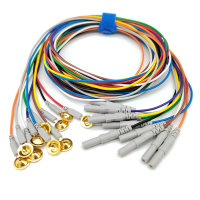 10PC Color brain electrode EEG wire brain conductance wire 10 starting gold-plated disk mounted elec