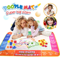 120*90cm Water Drawing Mat with Magic Pen Painting Drawing Board Canvas Painting Coloring Books for Kids Art Educational Toys