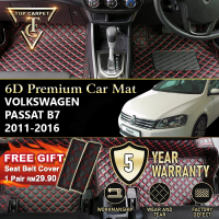 Top Carpet VOLKSWAGEN PASSAT B7 ( 2011 - 2016 ) 6D PU Leather Car Carpet VIP Car Mat Floor Mat Alas
