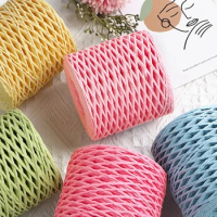 2mm 200 Meters Raffia Yarn Knitting Paper Straw Yarn for Crocheting Hat Fancy Yarn Flower Packing Summer Fashion Handmade