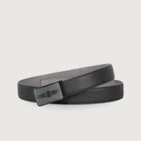 【BRAUN BUFFEL 德國小金牛】台灣總代理 商務型男LOGO無齒自動扣皮帶-黑色(BF24B-WEG044-BK)