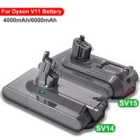 25.2V 6000mAh 4Ah Li-ion Battery For Dyson SV14 SV15 Vacuum Cleaners Fluffy V11 Absolute Extra V11 Absolute V11 Animal 970145-02