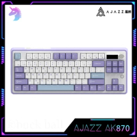 Pre Sale Ajazz Ak870 Mechanical Keyboard 3Mode Wireless Bluetooth Keyborads Knob Gasket Hot Swap Screen Rgb Custom Game Keyboard