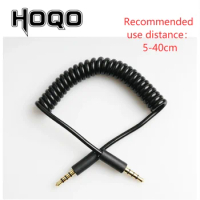 3.5mm TRRS connector Spring Coiled Cable For RODE Sc7 By VIDEOMIC GO Video Micro-type Mics 1/8‘’4 pole Audio cord