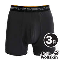 【Jack wolfskin飛狼】3件組 男 抗菌銅纖維透氣親膚內褲『黑』