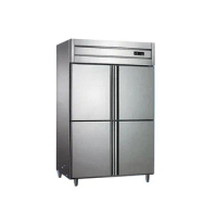 4 Door 2 temperature 2~8 -12～-18 Vertical Cold Freezer Refrigerator Kitchen Cabinet Showcases Stainless Steel Freezer