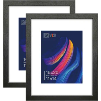 Photo Frames for Wall 16x20 Picture Frame Set of 2 Display Pictures 11x14 With Mat or 16x20 Without Mat Photos Decoration Albums