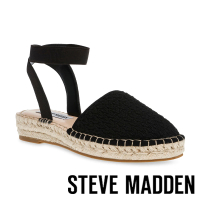 【STEVE MADDEN】MARGIN-C 繞踝草編涼鞋(黑色)