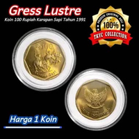 KSP0091 Koleksi Uang Kuno Koin 100 Rupiah (Karapan-Sapi) Thn 1991 Gress Lustre Original