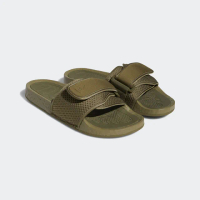 【adidas 愛迪達】PHARREL WILLIAMS CHANCLETAS HU PW BOOST SLIDE 菲董聯名 限量 拖鞋 軍綠(FY6141)
