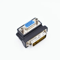 10pcs/lot 90 degree Angle DVI 24+5 male to VGA female M/F converter adapter