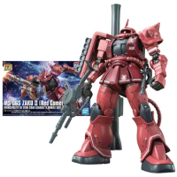 Bandai Gundam Model Kit Anime Figure Toys HG MS-06S Zaku 2 Red Comet Ver Genuine Gunpla Anime Action Figure Toys for Children