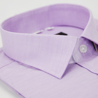 金安德森 紫色暗紋竹纖維窄版短袖襯衫