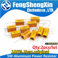 2pcs RX24 5W Aluminum Power Metal Shell Case Wirewound Resistor 0.1~100K 0.5 1 2 5 6 8 10 20 30 50 100 120 200 300 1K 5K 10K ohm