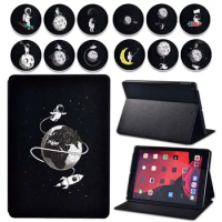 For IPad 9th 8th 7th 10.2" Cover IPad 5th 6th/Air 2/3/4 Mini 2 3 4 5/Pro 11/Air 5 2022 Tablet Leather Funda Astronaut Print Case