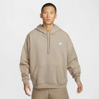 【NIKE 耐吉】長袖上衣 男款 帽T 運動 寬鬆版 AS M NK CLUB FT OVERSIZED PO H 卡其 HJ1817-247(2S4040)