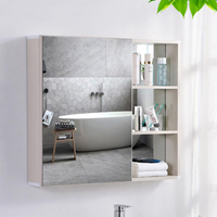 全面浴室鏡櫃掛牆式衛生間壁掛太空鋁置物架北歐簡約鏡子黑色鏡箱