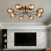 Nordic LED Chandelier Modern Minimalist Living Room Dining Room Creative Design Magic Bean Molecule Decoration Interior Lighting