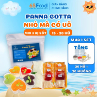 Set nguyên liệu Panna Cotta Nhỏ Mà Có Võ, thành phẩm 15-20 hũ 60ml mix 3 vị sốt Dâu Tây, Chanh leo, 