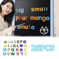 26PCS Wood Alfabet Magnetik Stiker Magnet Angka Dan Huruf Stiker Magnet Alfabet Mainan Edukasi