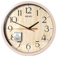 SEIKO 精工 歐風仿木紋 滑動式秒針 靜音 時鐘 掛鐘(QXA718A)SK048