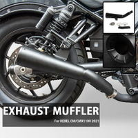 適用於本田 Rebel CM1100 CMX1100 摩托車配件排氣消音管 黑色不銹鋼長型 排氣管