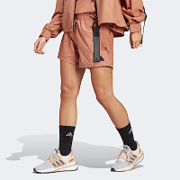 Adidas W C ESC Short [HZ7296] 女 短褲 運動 休閒 高腰 舒適 拉鍊口袋 戶外風 黏土橘
