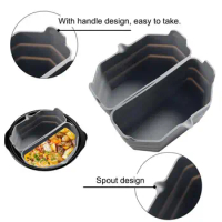 Reusable 2Pcs Practical Silicone Slow Cooker Divider Liner Flexible Cooker Liner Spout Design Kitchen Accessories