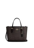 Coach Mollie Tote Bag 25 In Signature Canvas Gold Walnut Black