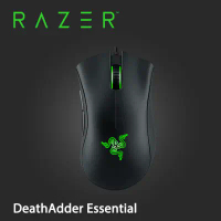 【Razer】雷蛇 煉獄蝰蛇 標準版 DeathAdder Essential有線滑鼠 (RZ01-03850100-R3M1/RZ01-03850200-R3M1)-白色