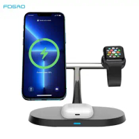 3 in 1 Magnetic Wireless Charger Stand For iPhone 12 13 14 Pro Max Mini Apple Watch 8 Airpods Pro 15W Fast Charging Dock Station