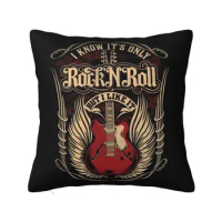 Rock And Roll Cushion Covers Heavy Metal Music Guitar Soft Nordic Throw Pillow Case for Sofa