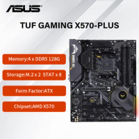 New ASUS TUF GAMING X570-PLUS motherboard with PCIe 4.0, dual M.2, HDMI, DP, SATA 6Gb/s, USB 3.2 Gen 2 and Aura Sync RGB lightin
