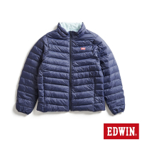 EDWIN 超輕量可收納雙面穿羽絨外套-女-丈青色