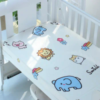 Newborn Baby Cot Fitted Sheet Matress Cover Cotton Cartoon Infant Toddlers Crib Bed Sheet With Elastic Four Seasons Customized