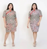 DRESS WANITA JUMBO BIG SIZE 32A ORIENTAL CHEONGSAM CHINESE XXL XXXL LD 120cm PESTA KONDANGAN IMLEK B
