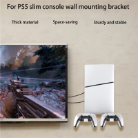 For Playstation 5 Slim Wall Mount Kit Console Space Saving Controller Bracket Earphone Holder for PS5 Slim Accessories Kit