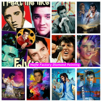 ชุดจิตรกรรมเพชร, E-Elvis-Presley ภาพนักร้องร็อค, ศิลปะทำมือปักเพชร 5D DIY, ของขวัญประณีต, ของตกแต่งบ