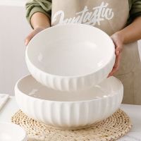 大容量泡面碗家用陶瓷吃沙拉面碗純白湯盤微波爐專用中式碗盆餐具